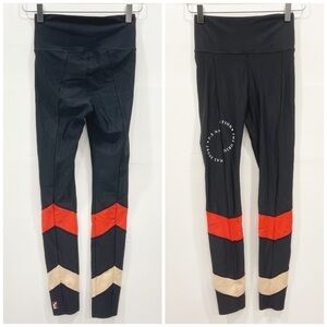 P.E Nation Black Two Stripe Full Length Legging Size Small Athletic Athleisure